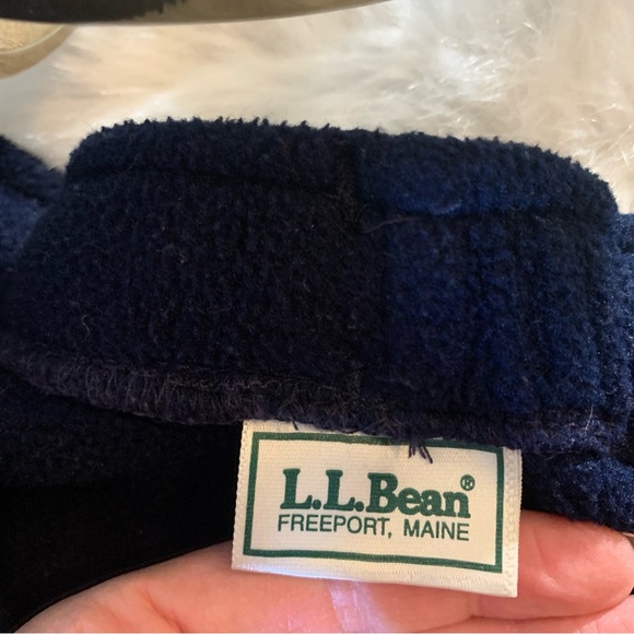 Vintage LL Bean Fleece Sweatpants Women's M Blue Ankle Zip Stretch Waist #521 - Picture 3 of 4